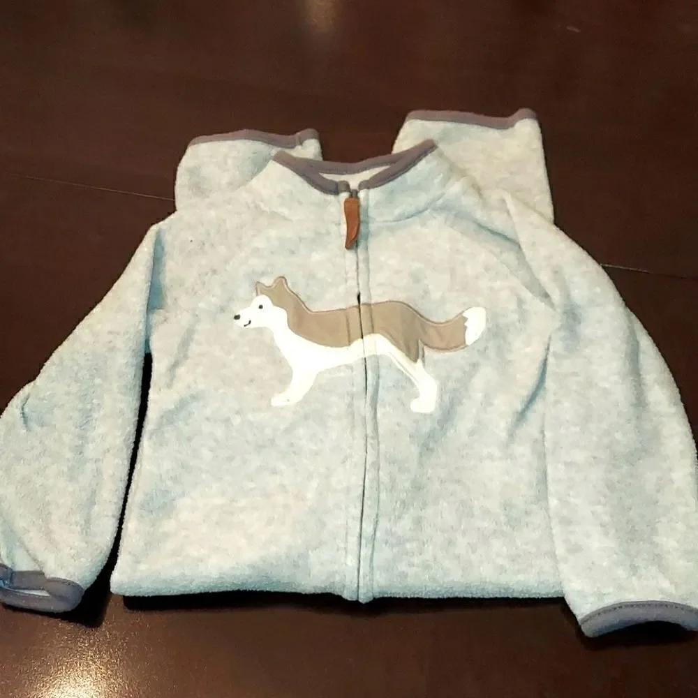 Carter's Gray Wolf Fleece Jumpsuit 18M